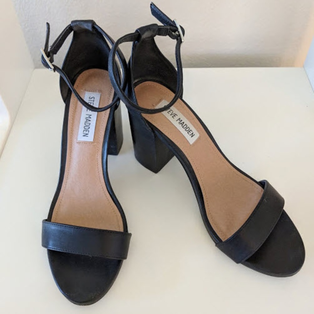 Steve Madden Black Block Sandal